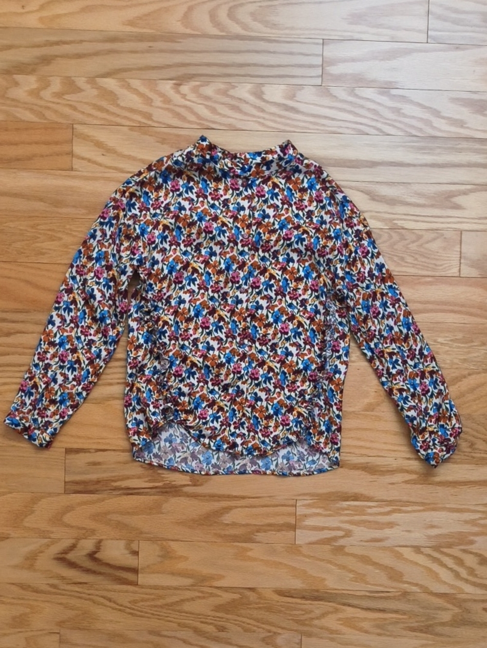 Zara Girls Floral Long-Sleeve Button Down Blouse Size 10 GU